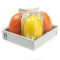 Floristik24 Decorative egg candles orange, yellow Ø6cm H12cm 4pcs