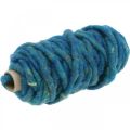 Floristik24 Felt cord with wire wool cord fleece blue 20m
