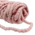Floristik24 Felt cord fleece Mirabell 25m pink