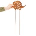 Garden stake hedgehog rust patina decorative garden stake 20cm | Floristik24.ie