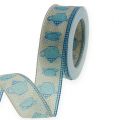 Floristik24 Decorative ribbon with wire blue 40mm 20m