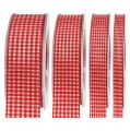 Floristik24 Gift ribbon with selvage 20m red checkered