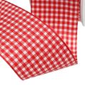 Floristik24 Gift ribbon with selvage 40mm 20m red checked