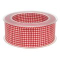 Floristik24 Gift ribbon with selvage 40mm 20m red checked