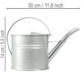 Vintage decorative watering can, metal, silver, 1.25l planter | Floristik24.ie