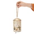 Bell with winter village motif for hanging, 20cm | Floristik24.ie