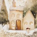 Bell with winter village motif