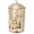 Bell with winter village motif