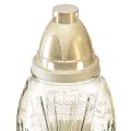 Grave light glass vase retro grave lantern clear white gold Ø11cm H26.5cm | Floristik24.ie