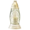 Grave light glass vase retro grave lantern clear white gold Ø11cm H26.5cm | Floristik24.ie