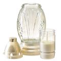Grave light glass vase retro grave lantern clear white gold Ø11cm H26.5cm | Floristik24.ie