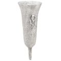 Floristik24 Grave vase Grey Vase to stick Calla motif H32.5cm