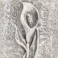 Grave vase Grey Vase to stick Calla motif H32.5cm | Floristik24.ie