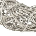 Wooden wreath decorative wreath rattan natural white Ø30cm H9.5cm | Floristik24.ie