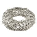 Wooden wreath decorative wreath rattan natural white Ø30cm H9.5cm | Floristik24.ie
