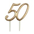 Floristik24 Anniversary number &quot;50&quot; to stick gold 15.5cm
