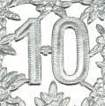 Floristik24 Anniversary number 10 silver Ø8cm 10pcs