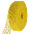 Floristik24 Jute ribbon yellow 5cm 40m