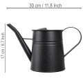 Stylish small decorative watering can, black metal, 30x13x17cm, 1.7l, planter, apartment/balcony decoration | Floristik24.ie