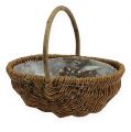 Floristik24 Potato basket 32/27.5/23.5cm with foil nature 3pcs