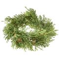 Small artificial fir wreath, green with cones, Ø24cm, Christmas | Floristik24.ie
