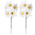 Artificial lily flower, white, on wire, medium size, 35cm, 5 pieces | Floristik24.ie