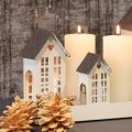Light House Set Metal Three Houses on Tray 35cm 1 Set | Floristik24.ie