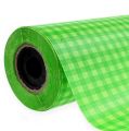 Floristik24 Cuff paper 37.5cm 100m May green checkered