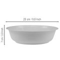 Metal bowl, white, enamel-look bowl, Ø25cm, H7cm | Floristik24.ie