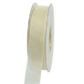 Floristik24 Organza ribbon with selvage 2.5cm 50m cream