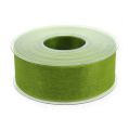 Floristik24 Organza ribbon green gift ribbon woven edge olive green 40mm 50m