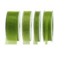 Floristik24 Organza ribbon green gift ribbon woven edge olive green 50m