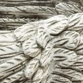 Plant heart feathers cast stone heart grey white 13×12×6cm 2pcs | Floristik24.ie