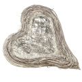 Plant heart plant bowl rattan heart white natural 28x34cm | Floristik24.ie