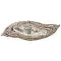Plant bowl wave rattan natural white 40x14x6cm 2pcs | Floristik24.ie