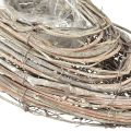 Planting boat plant wave rattan natural white 45x16cm | Floristik24.ie