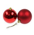 Floristik24 Christmas tree balls plastic red 8cm 6 pcs