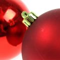 Christmas tree balls plastic red 8cm 6 pcs | Floristik24.ie