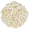 Floristik24 Bleached rattan ball table decoration, cream-colored rattan, Ø5cm, 24 pieces