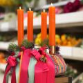 Taper candles colored orange 34mm x 300mm 4 pieces | Floristik24.ie