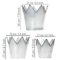 Planter crown metal decorative zinc Ø21.5/19.5/17cm set of 3 | Floristik24.ie