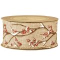 Christmas Ribbon Winter Rowanberries Red White W50mm L10m | Floristik24.ie