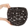 Lantern braided black, brown summer decoration Ø31cm H25cm | Floristik24.ie