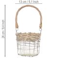 Lantern hanging decoration metal glass willow Ø13cm H12cm 2pcs | Floristik24.ie
