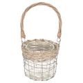Lantern hanging decoration metal glass willow Ø13cm H12cm 2pcs | Floristik24.ie