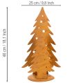 Christmas tree lantern, metal decoration in a rustic finish, Christmas H46cm W25.5cm | Floristik24.ie