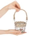 Lantern tealight holder glass metal willow Ø10.5cm 3pcs | Floristik24.ie