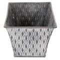 Zinc bowl with diamond pattern